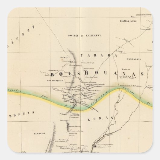 Botswana, Zuid-Afrika 51 Vierkante Sticker (Voorkant)