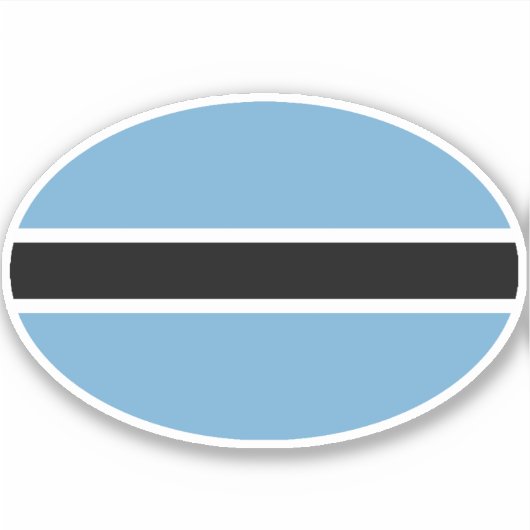 Botswanan Flag Oval Sticker (Voorkant)