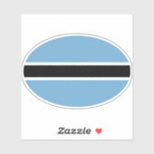 Botswanan Flag Oval Sticker (Vel)