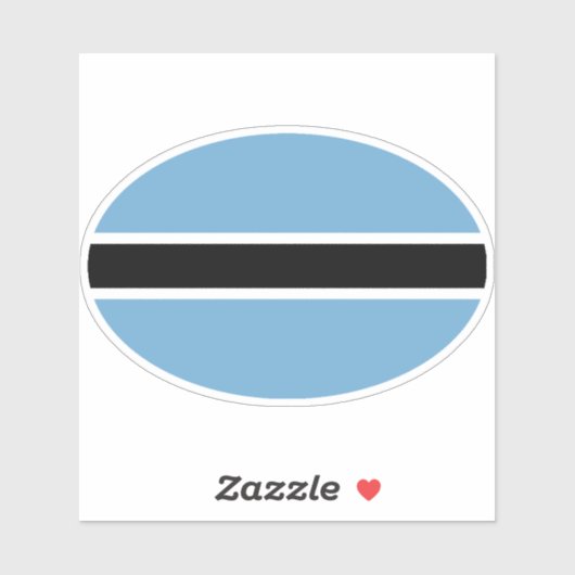 Botswanan Flag Oval Sticker (Vel)
