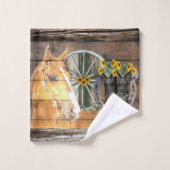 Botte de Cheval Cowboy Horseshoe Tournesols (Gant de toilette)