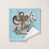 Botte de cheval Cowgirl bottes de cowboy casquette (Gant de toilette)