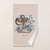 Botte de cheval Cowgirl bottes de cowboy casquette (Serviette à main)