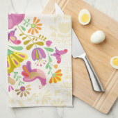 Botte de cowboy à fleurs rétro, serviette de cuisi (Quart Plié)