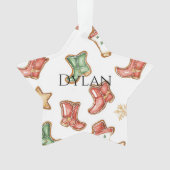 Botte de cowboy rouge vert de l'Ouest Noël (devant)