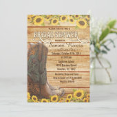 Botte de cowboy Sunflower Invitation de douche nup (Debout devant)