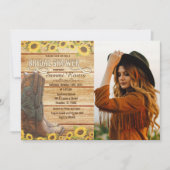 Botte de cowboy Sunflower Invitation de douche nup (Devant)