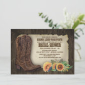 Botte de cowboy Tournesol Bridal Douche Invitation (Debout devant)