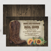 Botte de cowboy Tournesol Bridal Douche Invitation (Devant / Derrière)
