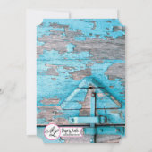 Botte de porte en bois bleu Faire-part de mariage  (Dos)