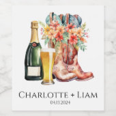 Botte et Fête des mariées de bulle Étiquette de vi (Étiquettes simples)