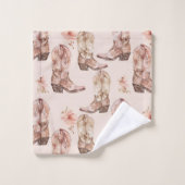 Botte rose Brown Botte sud-ouest Floral (Gant de toilette)