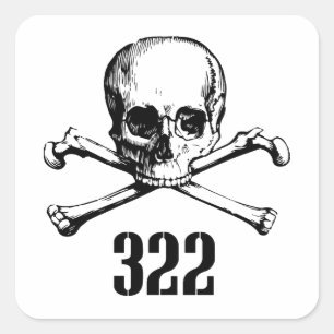 Botten 322 vierkante sticker
