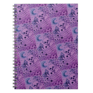 BOTTEN IN DE GARDEN SKELETON, FOLK ART MOON, MOTH NOTITIEBOEK