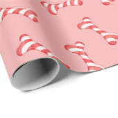 Botten met kerstsnoepsuikerriet cadeaupapier (Rol Hoek)