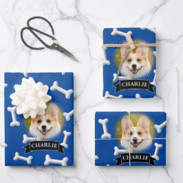 Botten Pattern Dog Aangepaste naam Inpakpapier Vel