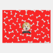 Botten Pattern Dog Aangepaste naam Inpakpapier Vel (Voorkant 3)
