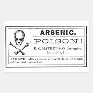  Botten septouw Arsenic Poison Etiket