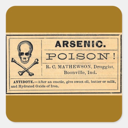  Botten septouw Arsenic Poison Etiket (Voorkant)