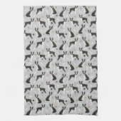 Botten van Boston Terrier en Paws Kitchen Towel Theedoek (Verticaal)