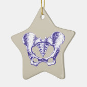 Botten van de menselijke bekken keramisch ornament (Links)