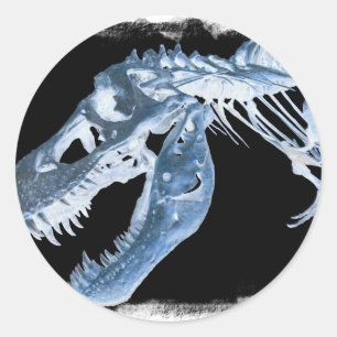Botten voor Blue & Black T-Rex X-Ray Foto Ronde Sticker
