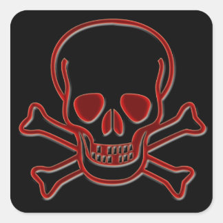 Botten voor schedel en dwars vierkante sticker