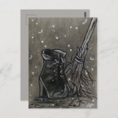 Bottes à chier bottes à sorcières Halloween Carte (Devant / Derrière)