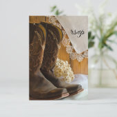 Bottes Cowboy et dentelle Western Wedding Carte RS (Debout devant)