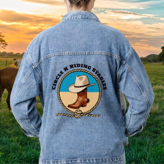 Bottes Cowboy Riding Stables Blue Denim Jean Jacke