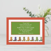 Bottes dans une invitation de fête de vacances de (Debout devant)