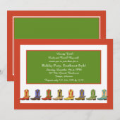 Bottes dans une invitation de fête de vacances de (Devant / Derrière)