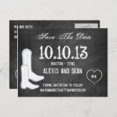 Bottes de cow-boy au tableau noir Carte postale (Devant / Derrière)