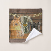 Bottes de cow-boy de la roue du cheval occidental (Gant de toilette)