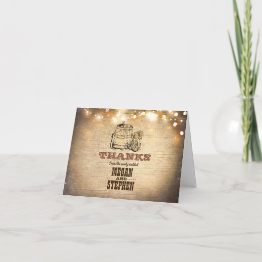 Bottes de cow-boy Mariage Country Rustique Merci (Devant)