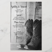 Bottes de cow-boy rustiques Menu de mariage wester (Devant)