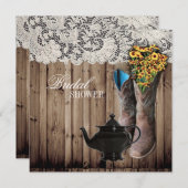 bottes de cowboy de l'ouest Invitation de la fête (Devant / Derrière)