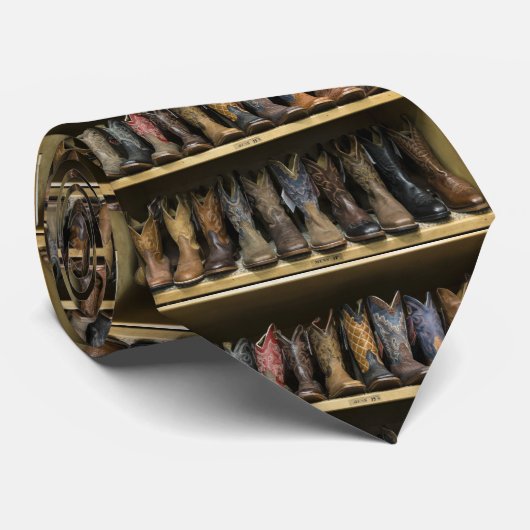 Bottes de cowboy des hommes sur un cravate (Roulé)