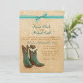 Bottes de cowboy et faire-part de mariage de (Debout devant)