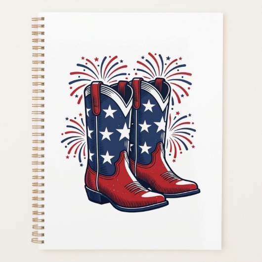 Bottes de cowboy patriotiques conception de chemis (Devant)