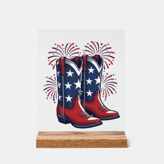 Bottes de cowboy patriotiques conception de chemis (Recto)
