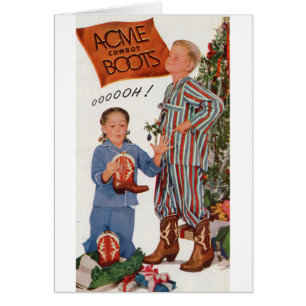 bottes de cowboy pour Noël au début des années 195