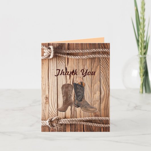 Bottes de cowboy Western country Mariage merci (Devant)