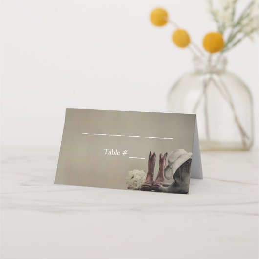 Bottes de Cowboy Western Mariage Place Cartes d'Es (Devant)