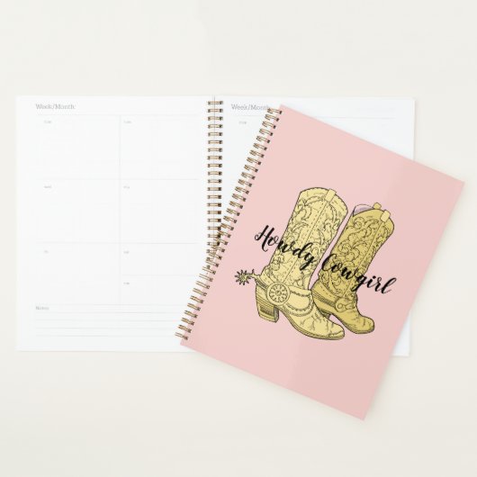 Bottes de cowgirl jaune rose (Devant avec enveloppe)