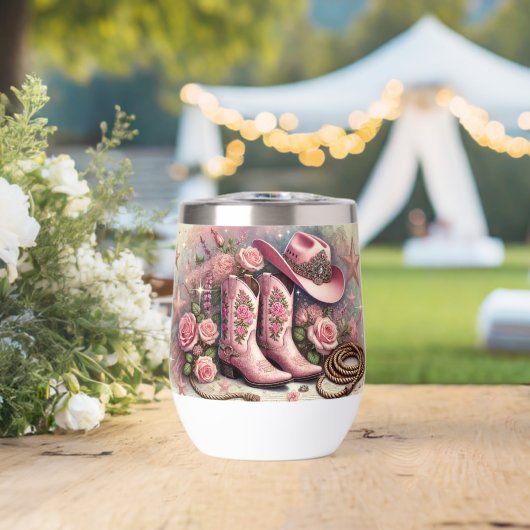 Bottes de cowgirl roses et style occidental Rose (Mariage (pivoté))