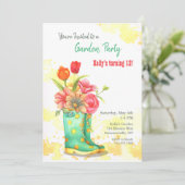 Bottes de jardin et fleurs Invitation (Debout devant)