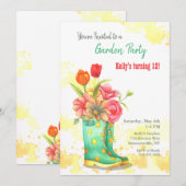 Bottes de jardin et fleurs Invitation (Devant / Derrière)
