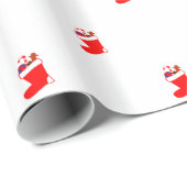 "Bottes de Noël" Papier cadeau (Coin rond)