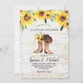 Bottes de tournesol rustique Couples Invitation do (Devant)
